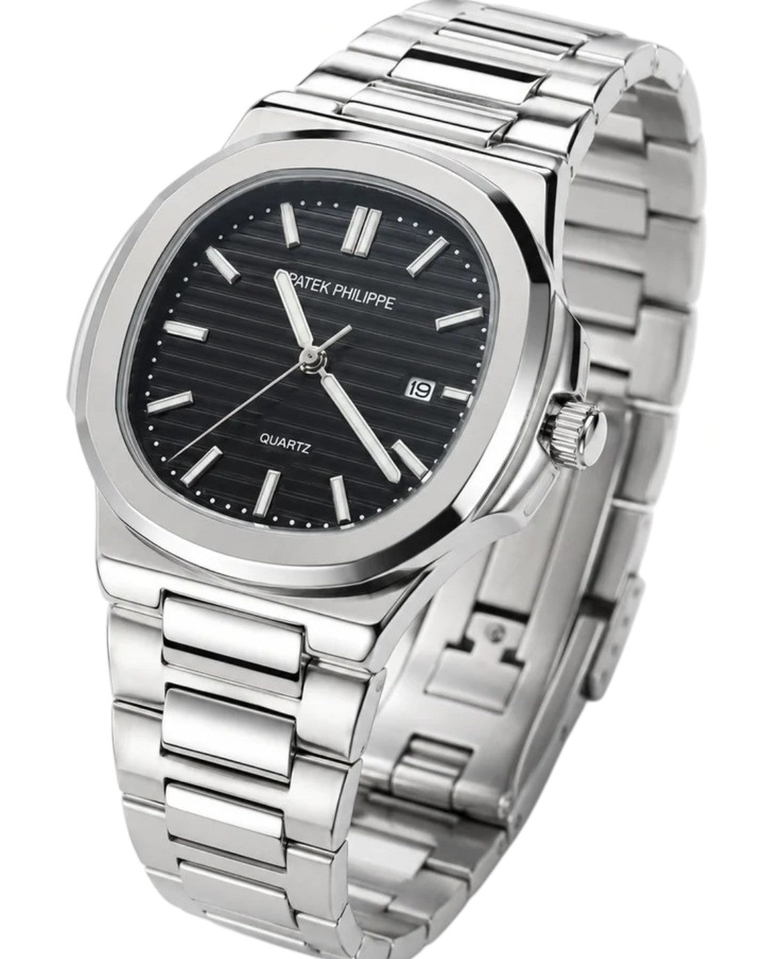 SILVER BLACK NAUTILUS PREMIUM WATCH