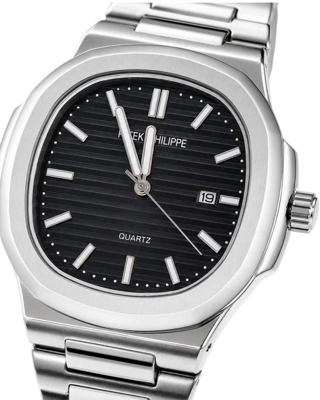 SILVER BLACK NAUTILUS PREMIUM WATCH