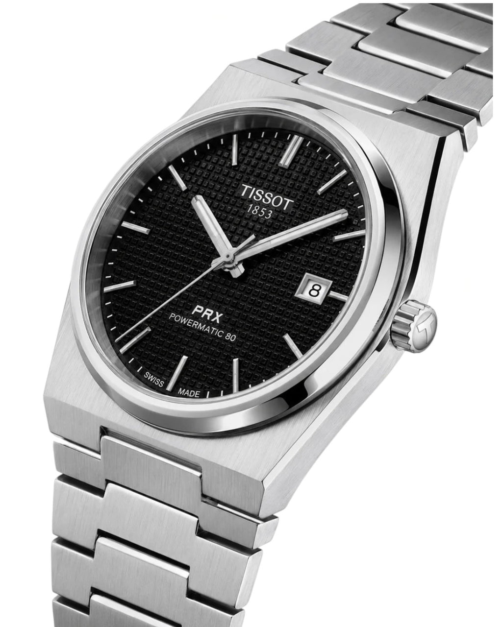 Tissot PRX Silver Black Dial Quartz Watch