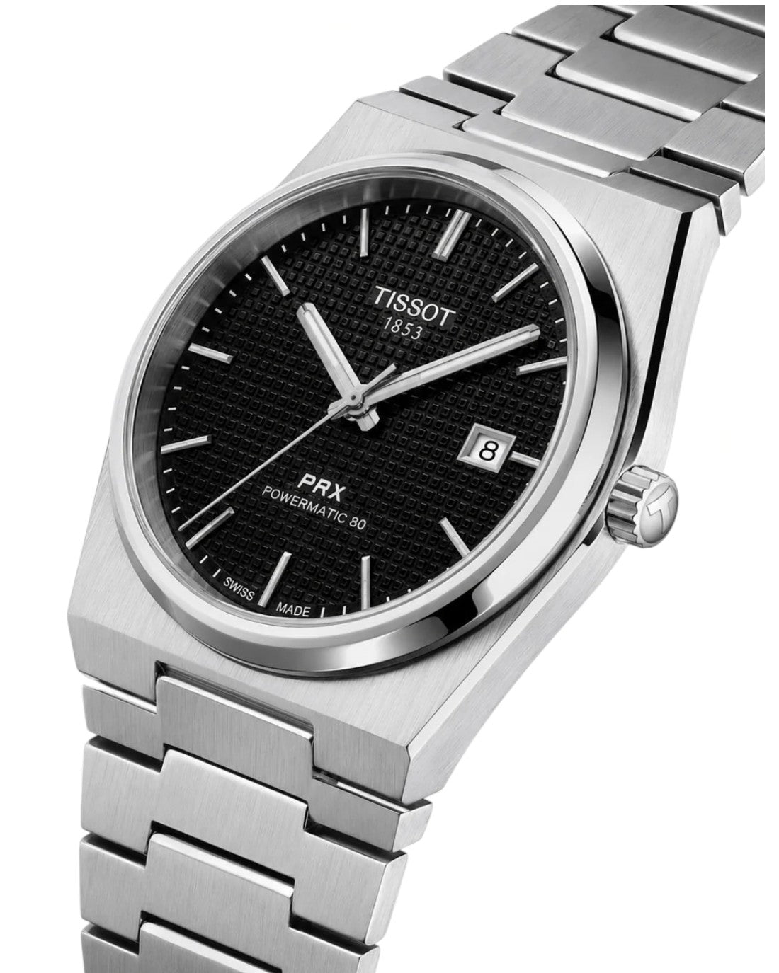Tissot PRX Silver Black Dial Quartz Watch