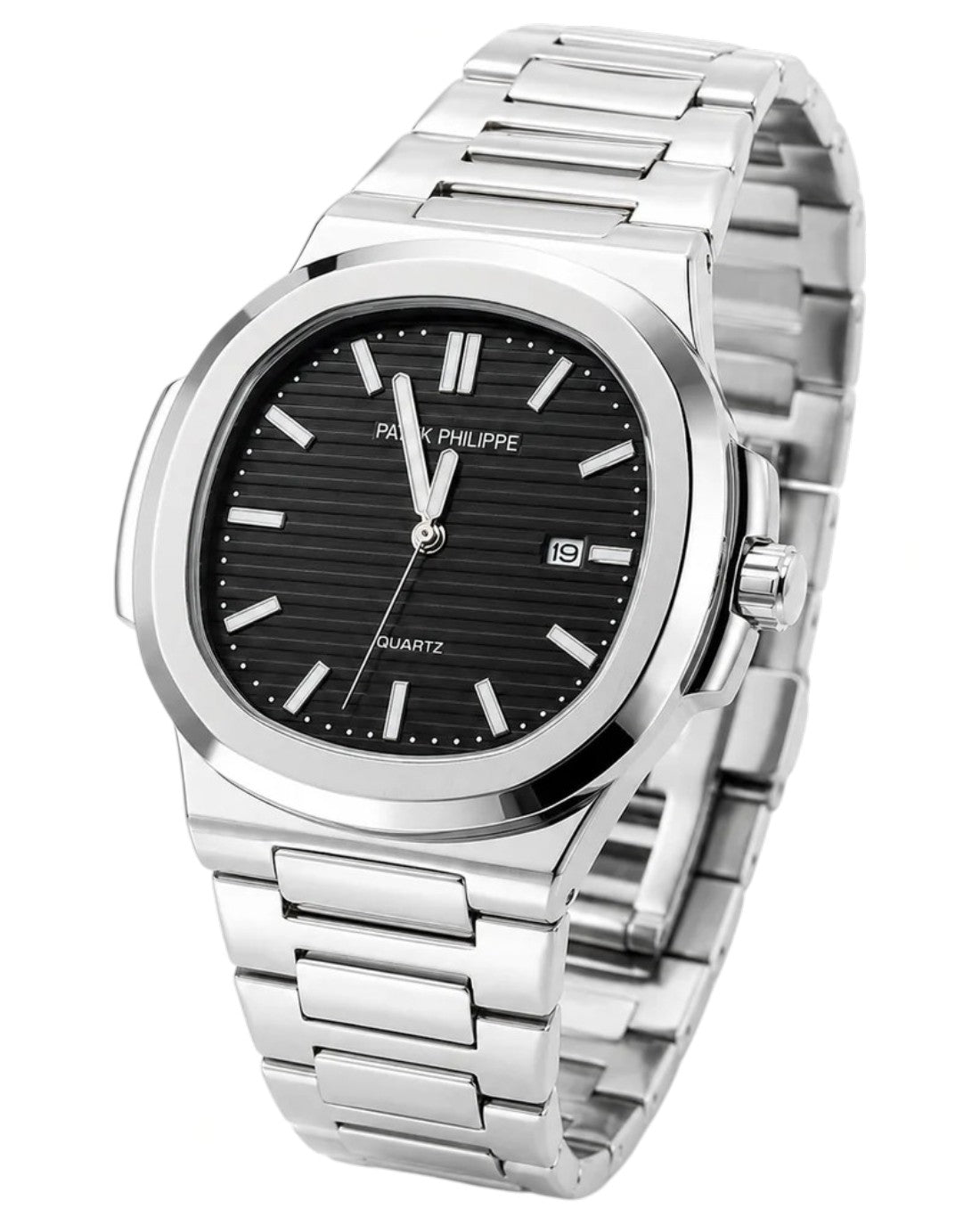 SILVER BLACK NAUTILUS PREMIUM WATCH