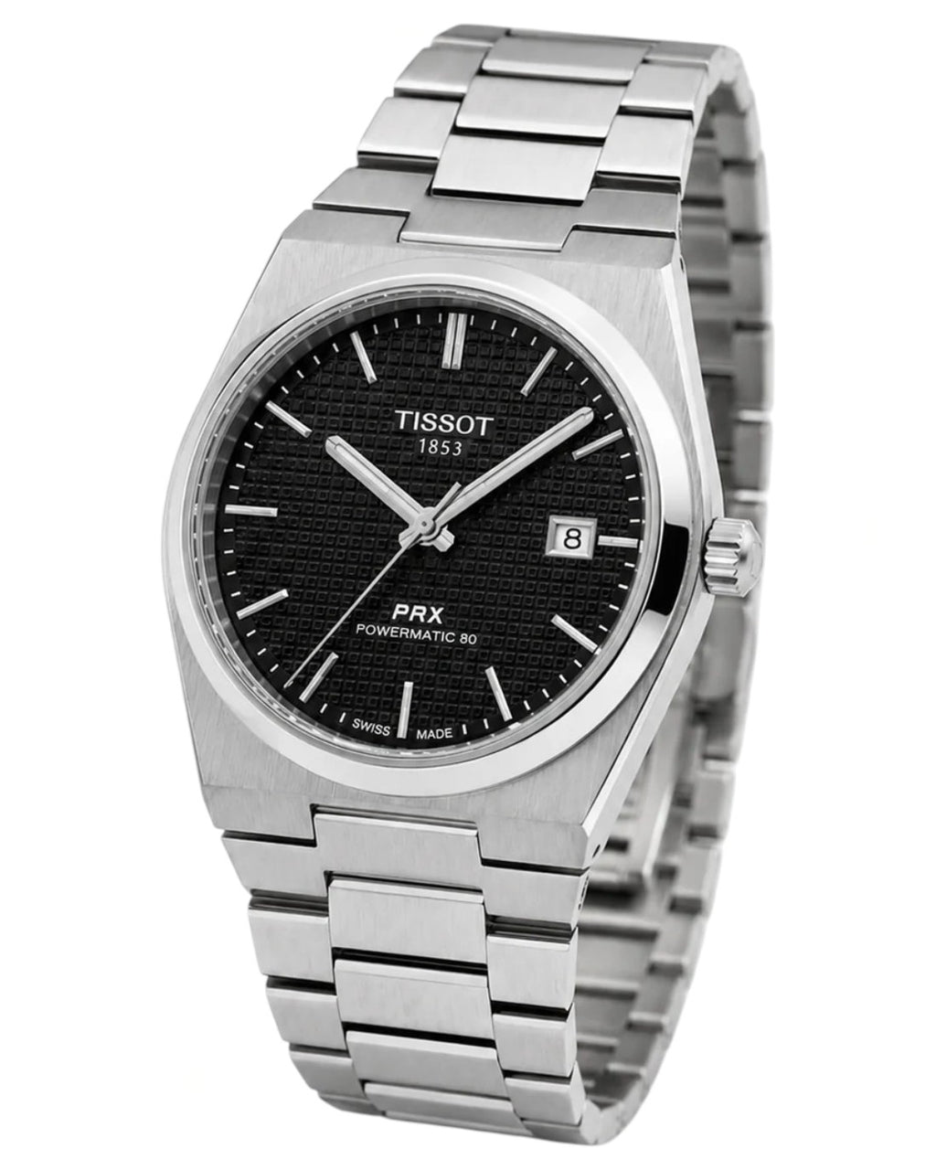 Tissot PRX Silver Black Dial Quartz Watch